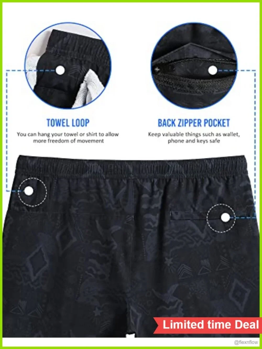Men's 5 inch 2 in 1 Running Shorts Quick Dry Athletic Gym Shorts with Liner